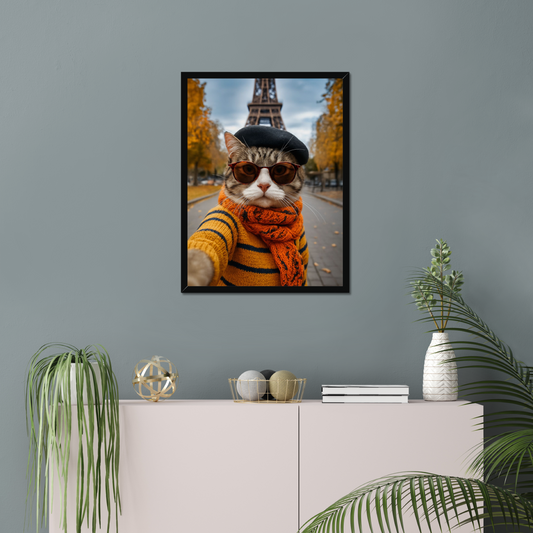 Custom Trendy Paris Cat Print – Fashionable Feline in Paris