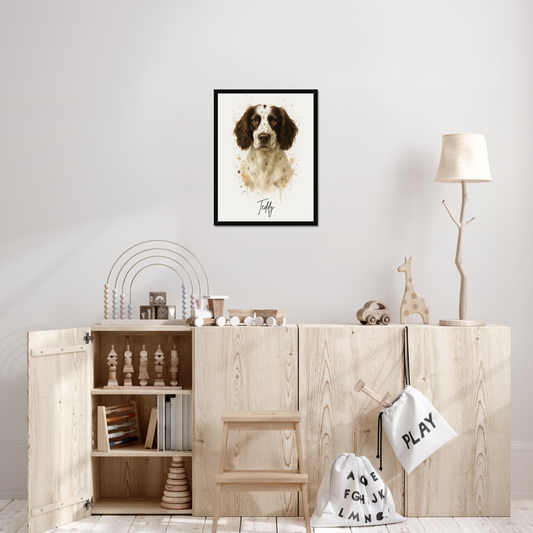 Custom Watercolor Splash Pet Portrait Print