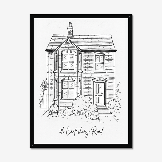 Custom House Line Illustration – Personalised Home Portrait