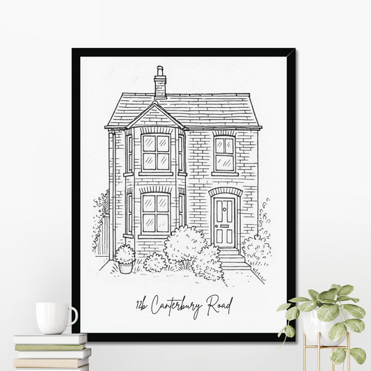 Custom House Line Illustration – Personalised Home Portrait